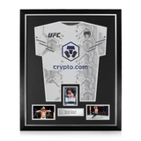 Johnny Walker Signed Framed Display w/ UFC White and Blue Shirt