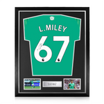 Lewis Miley Signed Framed Newcastle United 2025/26 Away Shirt