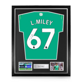 Lewis Miley Signed Framed Newcastle United 2025/26 Away Shirt
