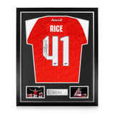 Declan Rice Signed Framed 2025/26 Home Shirt W/ Cup Font
