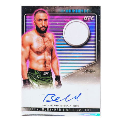 Belal Muhammad Signed Topps UFC Midnight Patch Auto card