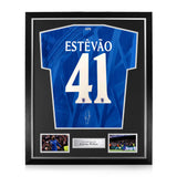 Estêvão Willian Signed Framed 2025/26 Home Shirt w/ Cup nameset
