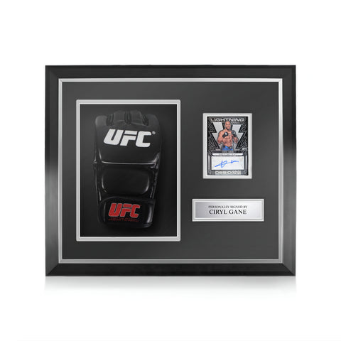 Ciryl Gane Signed Framed Display w/ UFC Glove