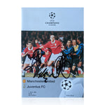 Jaap Stam, Ryan Giggs and Henning Berg Signed 1999 Champions League Programme (v Juventus)