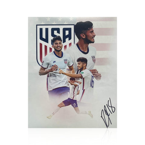 Ricardo Pepi Signed USA Montage 10x8